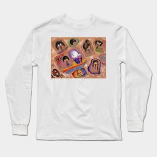 Kawaii Characters on Kraft Paper Long Sleeve T-Shirt